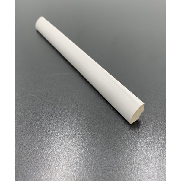 Walkon Tile Mason 12" x 0.5" Ceramic Quarter Round Tile Trim in Silver